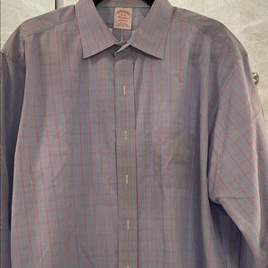 Men's Blue and Red Checkered Shirt Brooks Brothers